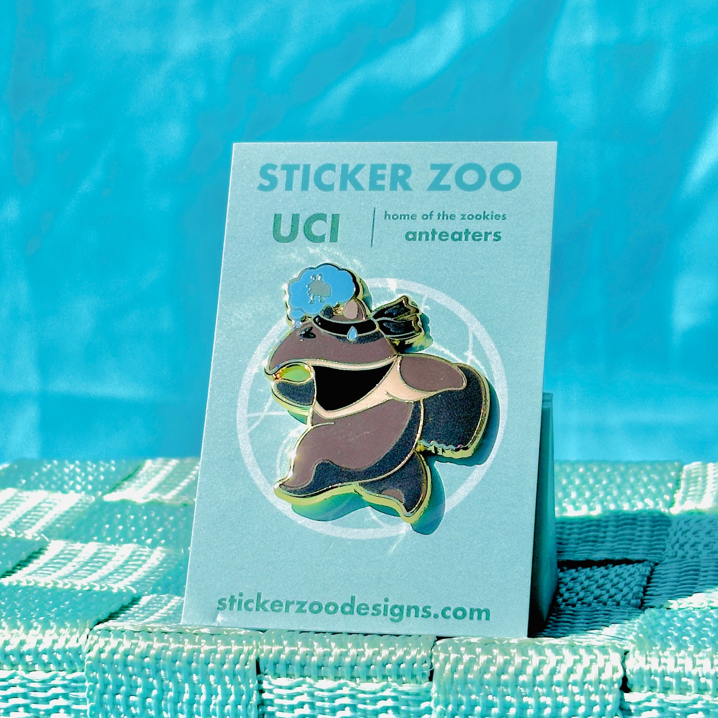 Anteater Running for Stickers based on UC Irvine Pin