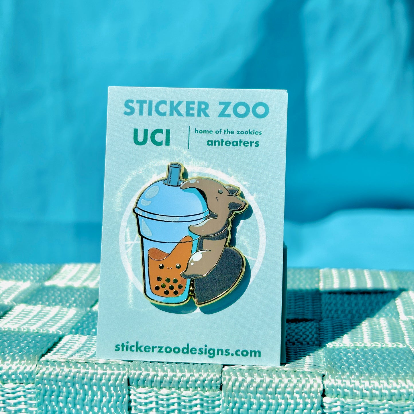 Anteater Hugging Boba based on UC Irvine Pin