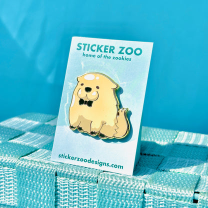 White Dog with Bowtie Pin