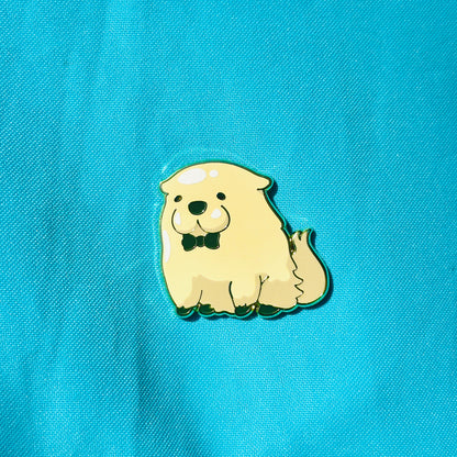 White Dog with Bowtie Pin