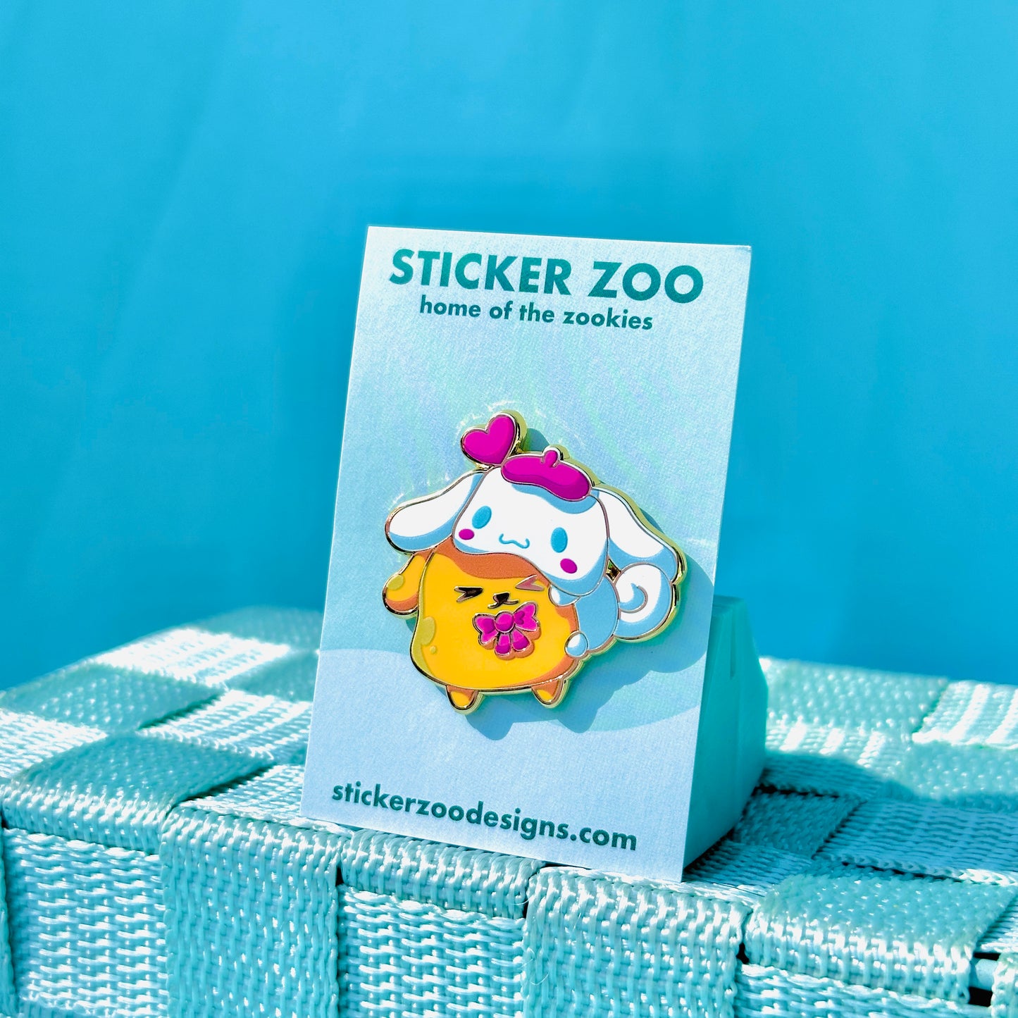 White and Yellow Dogs Duo Pin