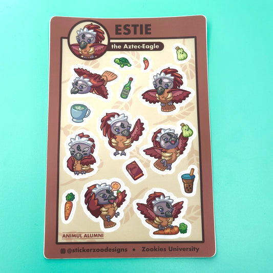 Estie Sticker Sheet (based on Aztec-Eagle SDSU)