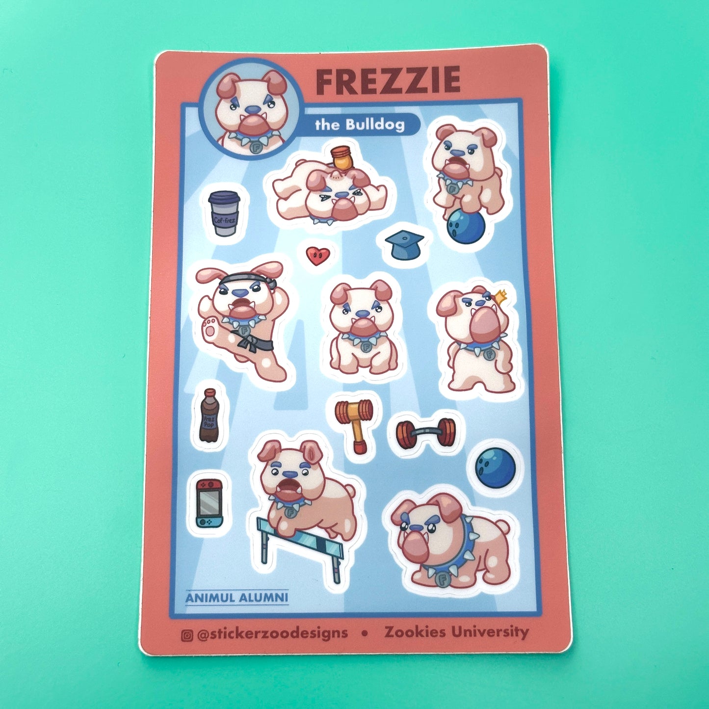 Frezzie Sticker Sheet (based on Fresno Bulldog)