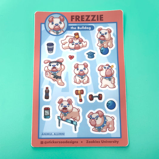 Frezzie Sticker Sheet (based on Fresno Bulldog)
