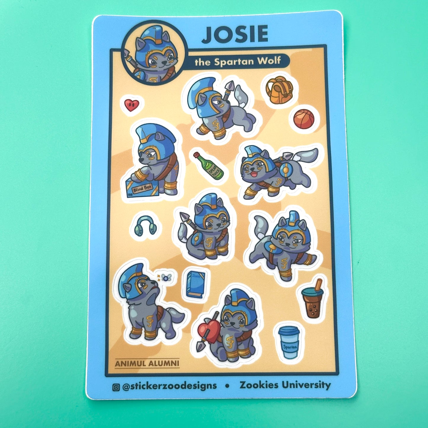 Josie Sticker Sheet (based on SJSU Spartans)