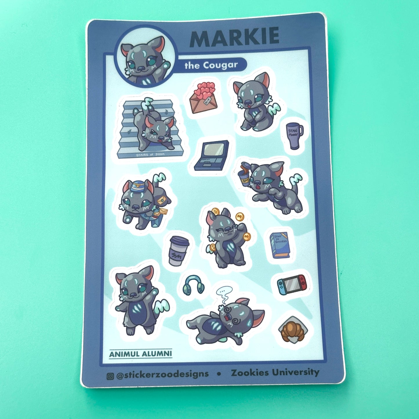 Markie Sticker Sheet (based on San Marcos Cougar)