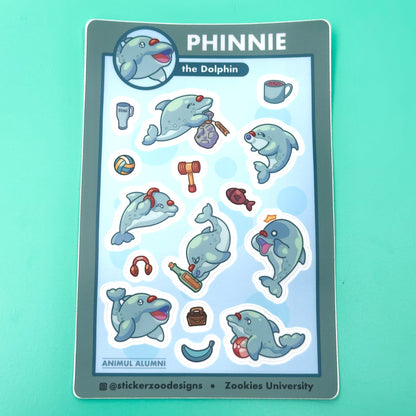 Phinnie Sticker Sheet (based on Channel Islands Dolphin)