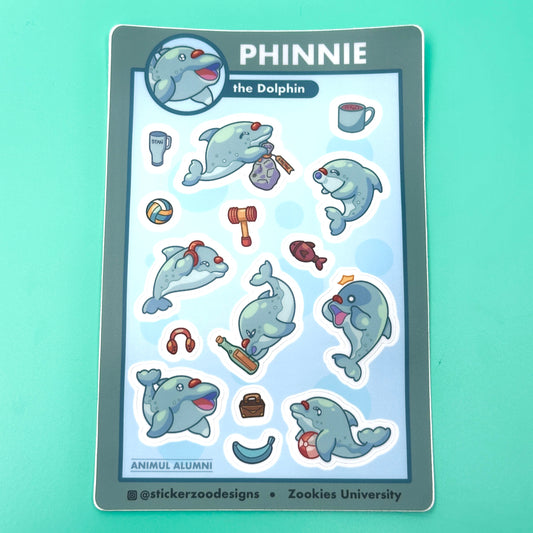 Phinnie Sticker Sheet (based on Channel Islands Dolphin)