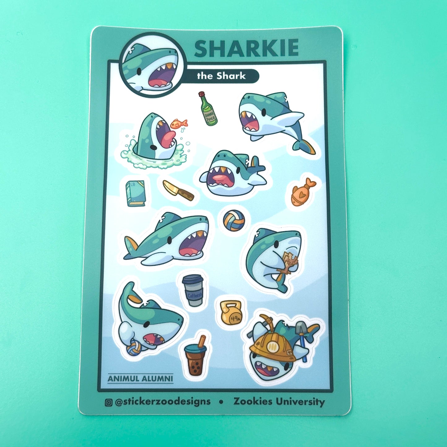 Sharkie Sticker Sheet (based on Long Beach Sharks)
