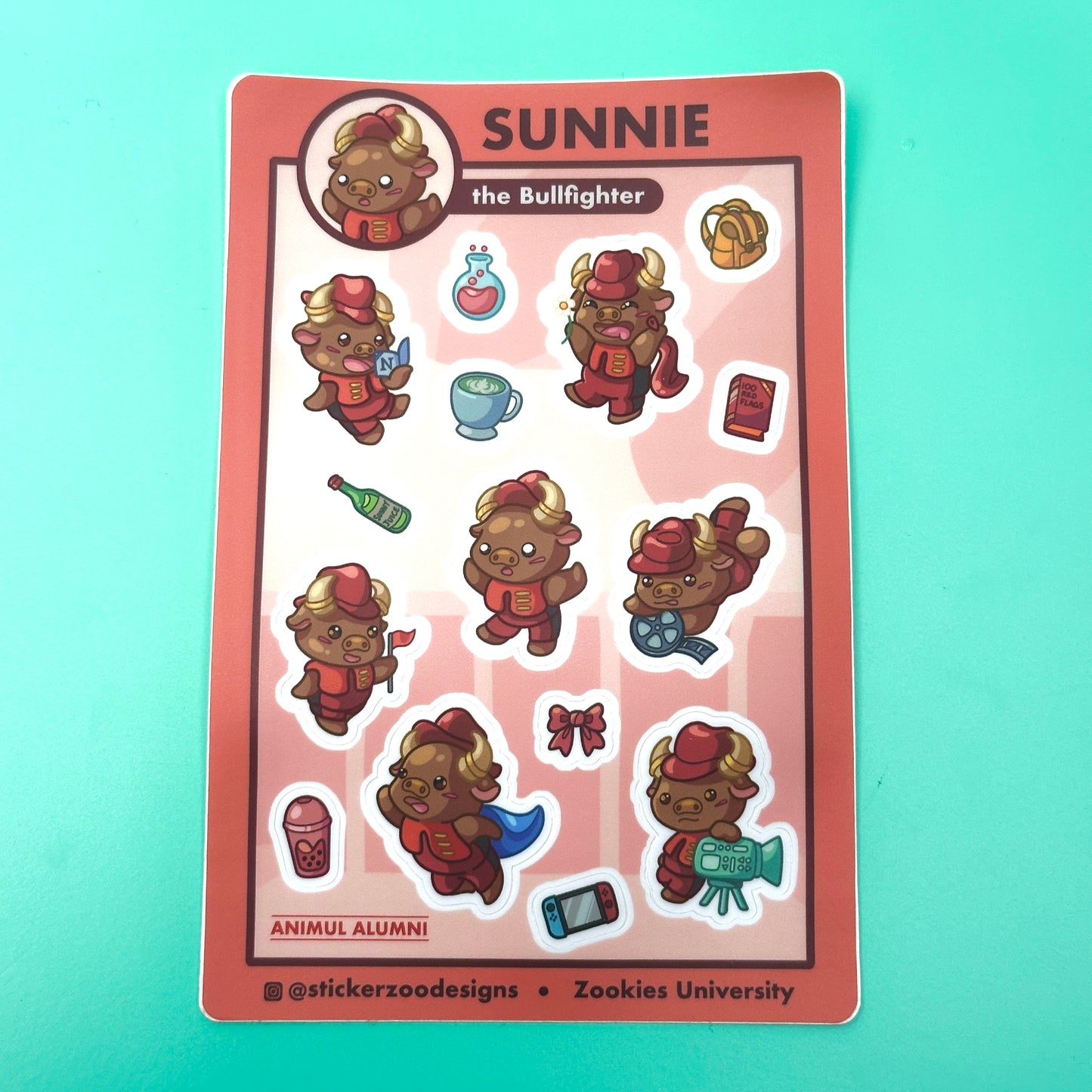 Sunnie Sticker Sheet (based on Northridge Matadors)