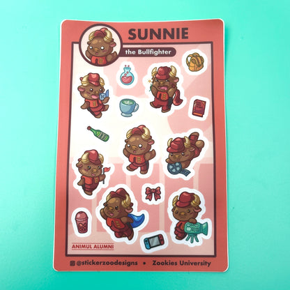 Sunnie Sticker Sheet (based on Northridge Matadors)