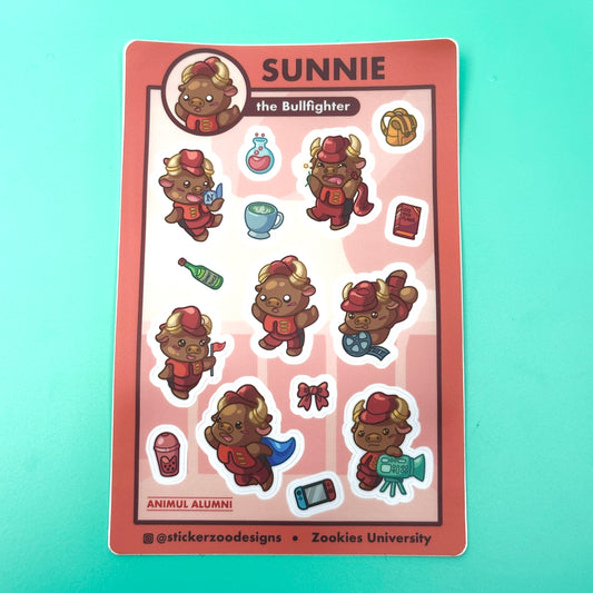 Sunnie Sticker Sheet (based on Northridge Matadors)