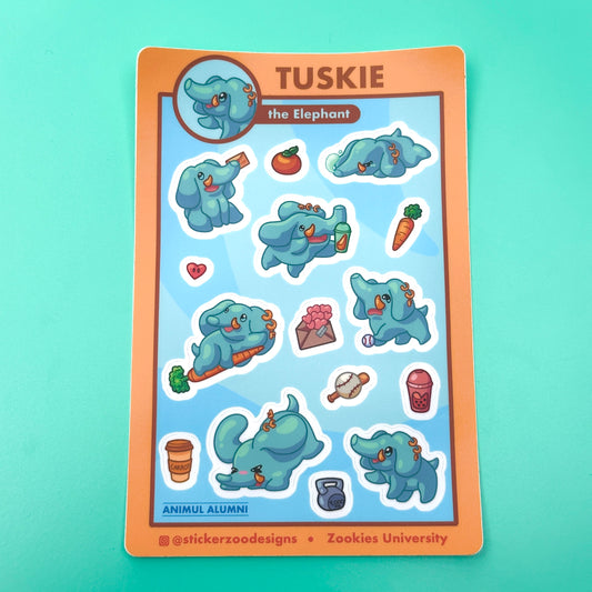 Tuskie Sticker Sheet (based on Fullerton Elephant)