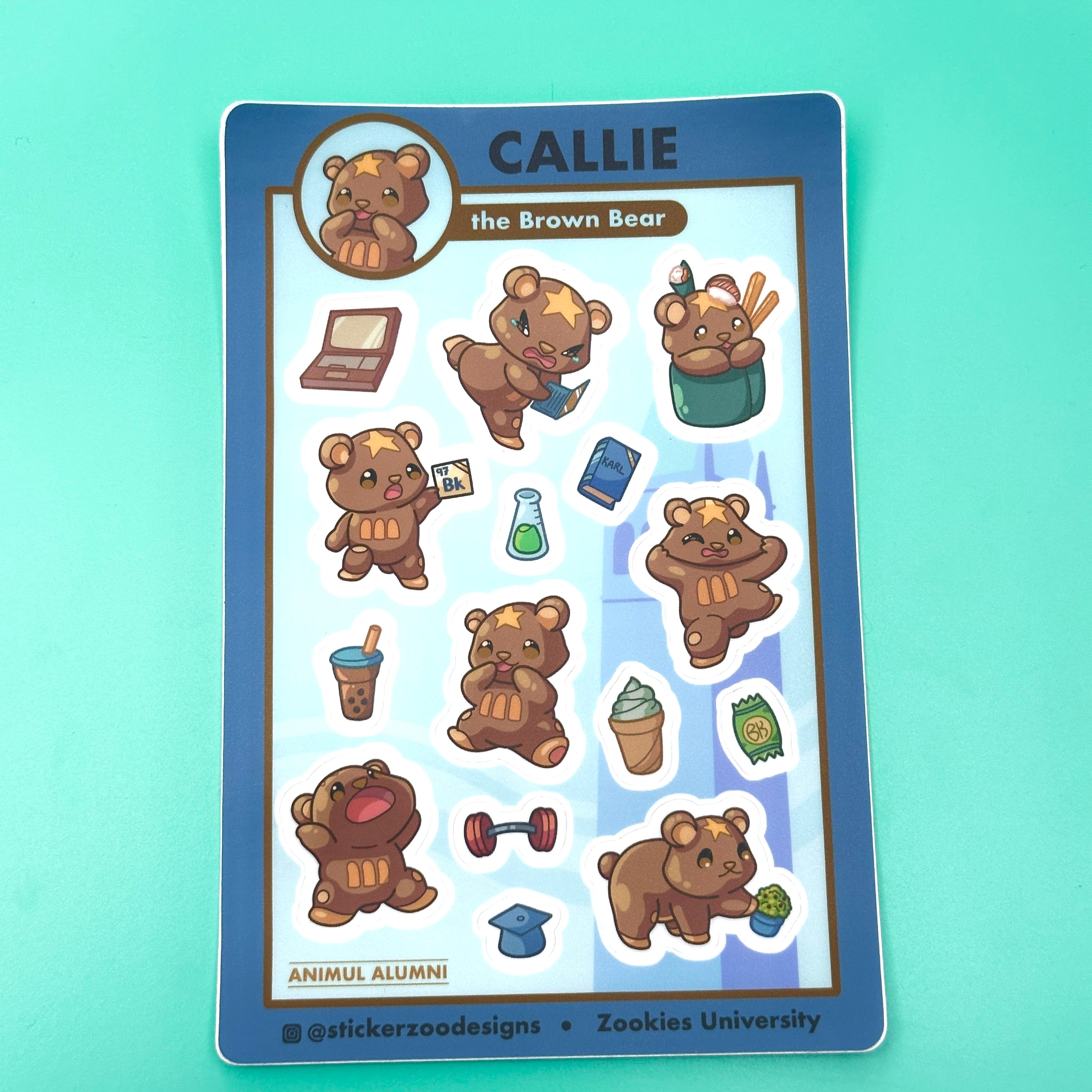 Callie Sticker Sheet inspired by Bear – Sticker Zoo Designs