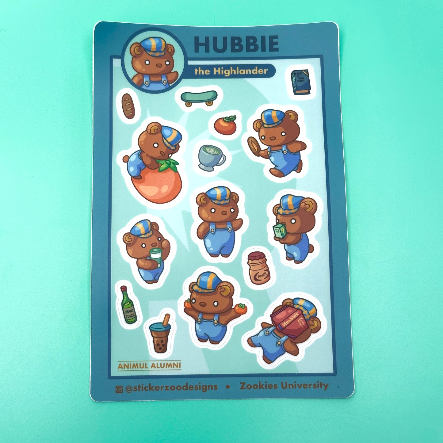 Hubbie Sticker Sheet (based on Riverside Highlander)