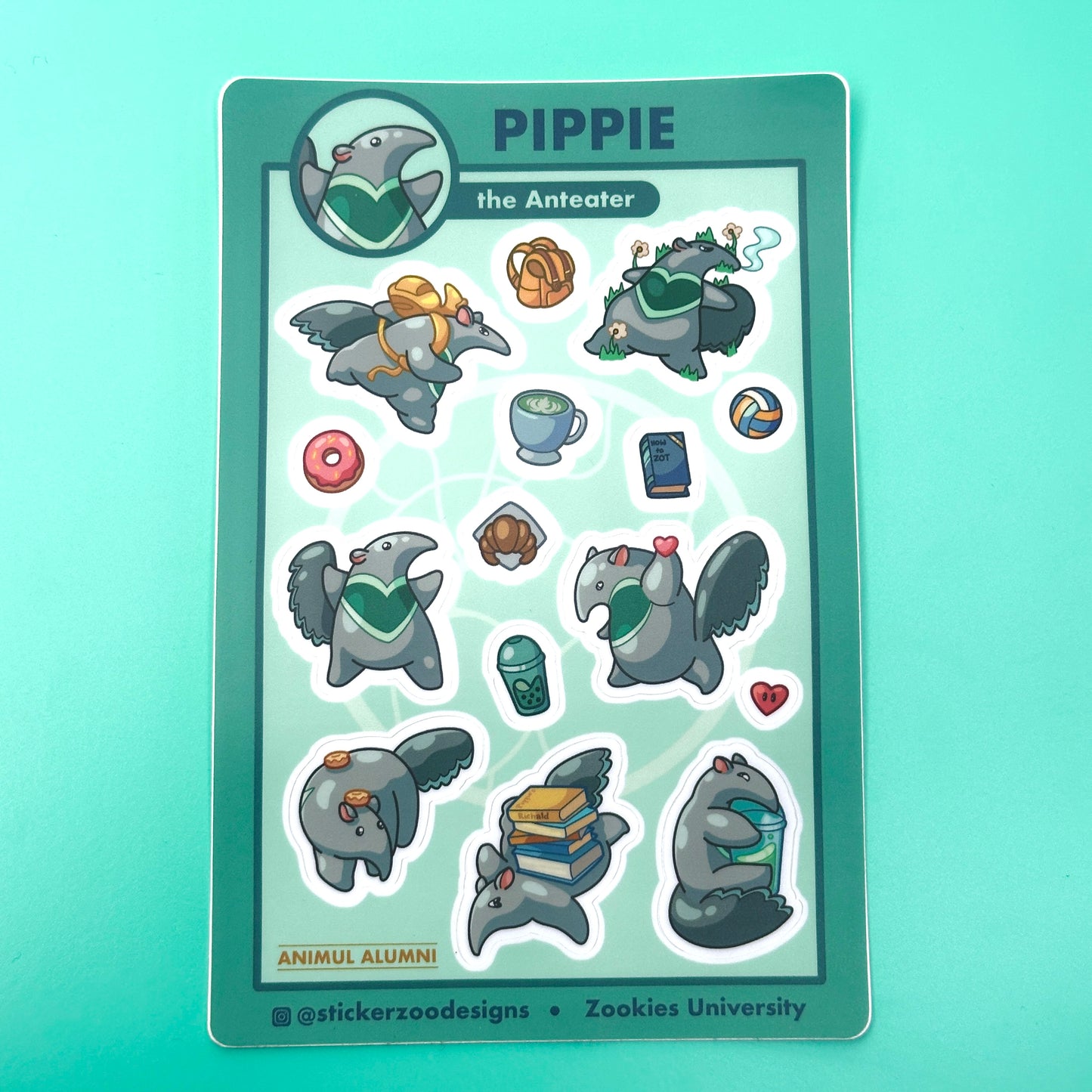 Pippie Sticker Sheet (based on Irvine Anteater)