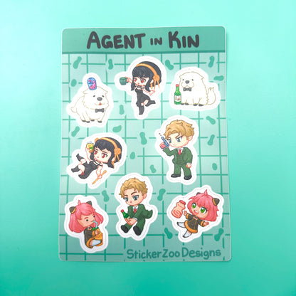Telecell Sticker Design Agent Agent in Kin Sheet – Sticker Zoo Designs