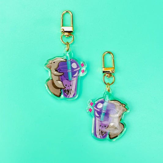 Anteater Hugging Purple Boba (inspired by UC Irvine)