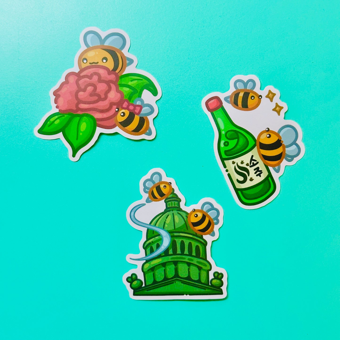 Bee Stickers inspired by Sac State Hornets (Ver.2)