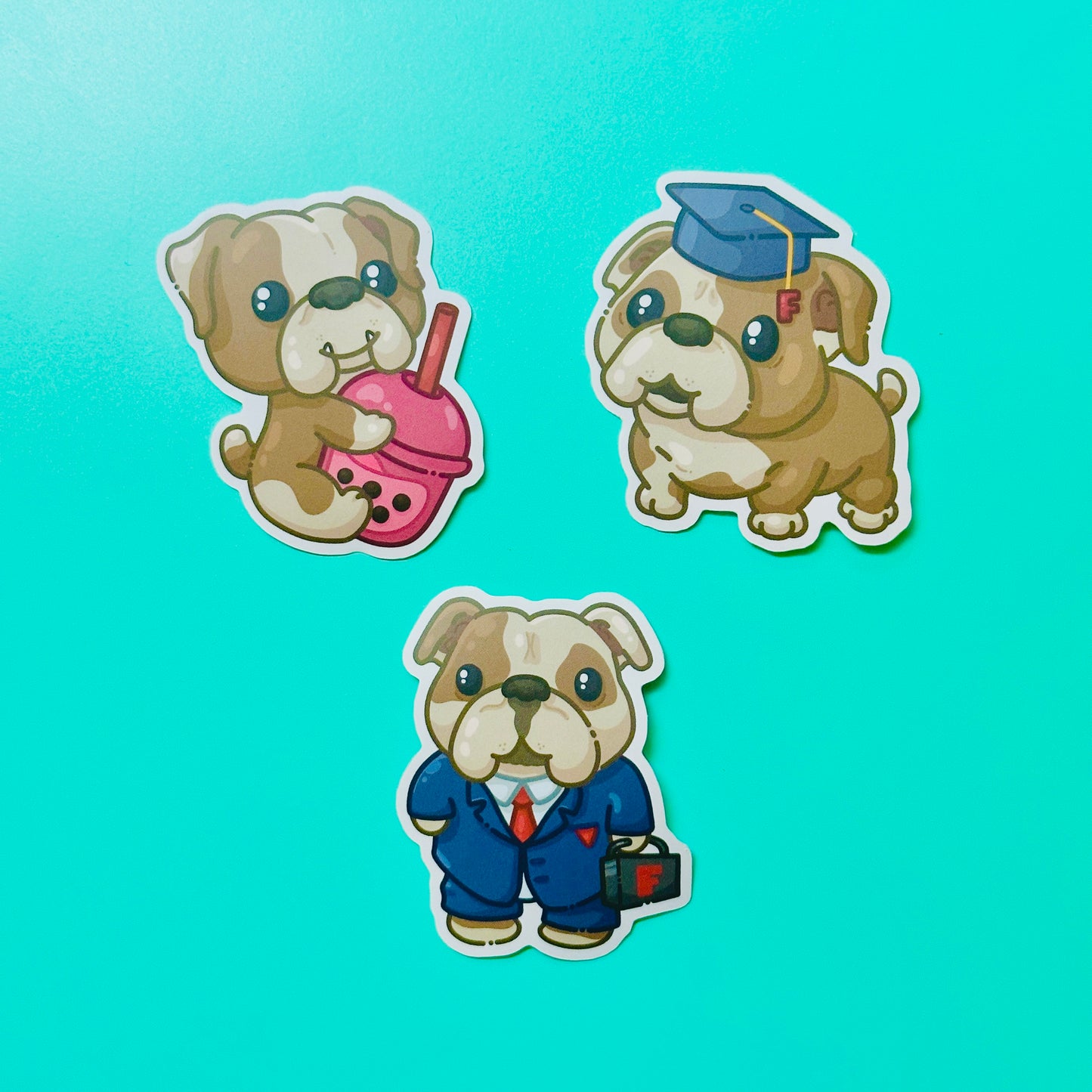 Puppy Stickers inspired by Fresno State Bulldogs