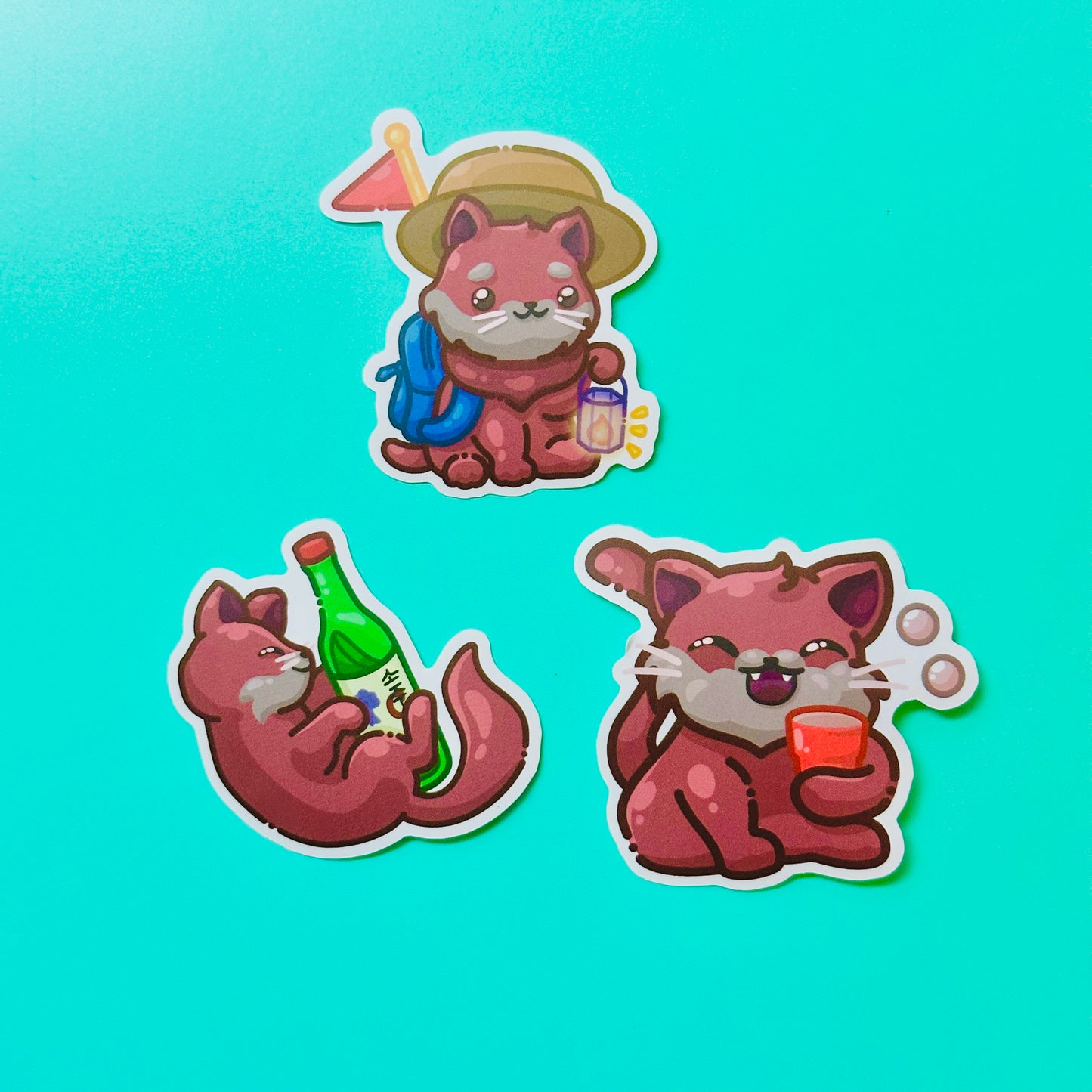 Wildcat Stickers inspired by Chico State Red Wildcats