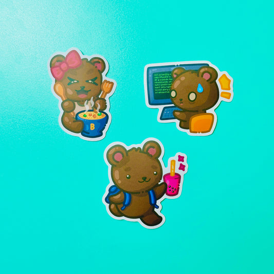 Bear Stickers inspired by UC Berkeley Oski