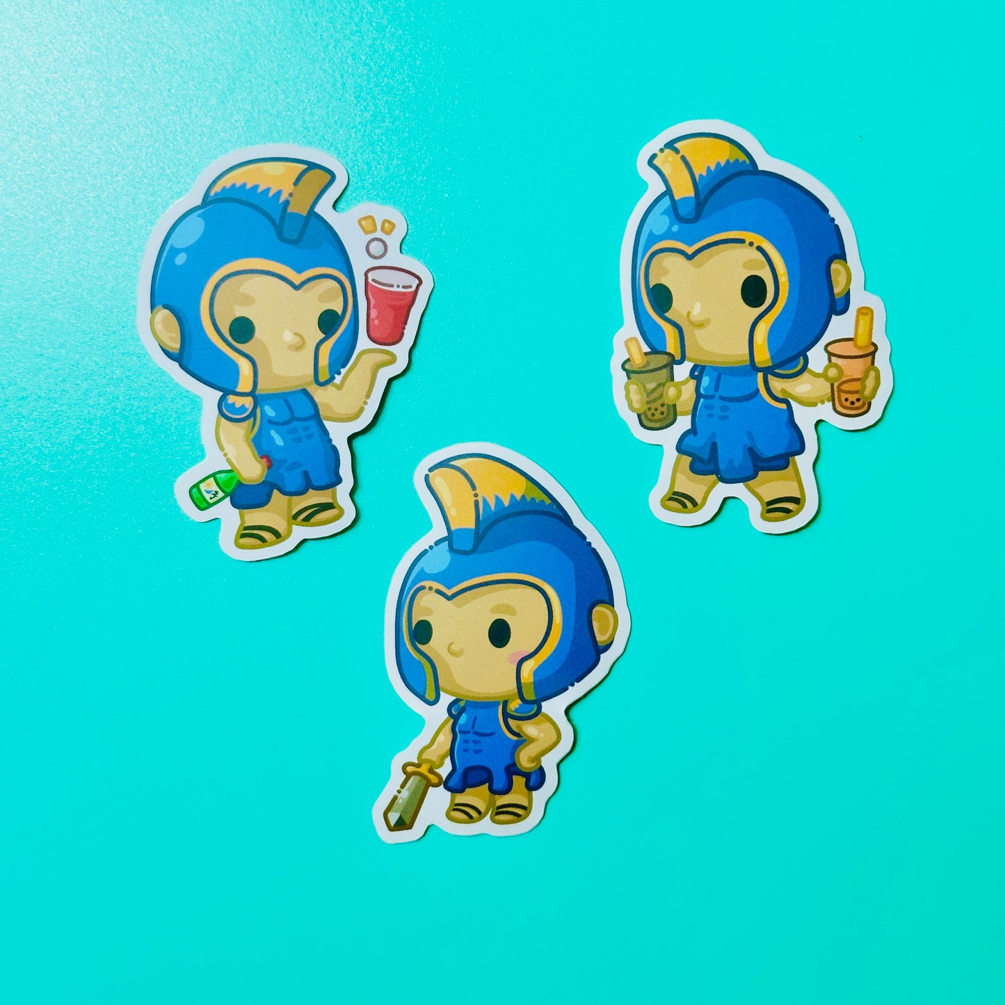 Spartan Chibis Stickers inspired by SJSU Spartans (Ver.1)