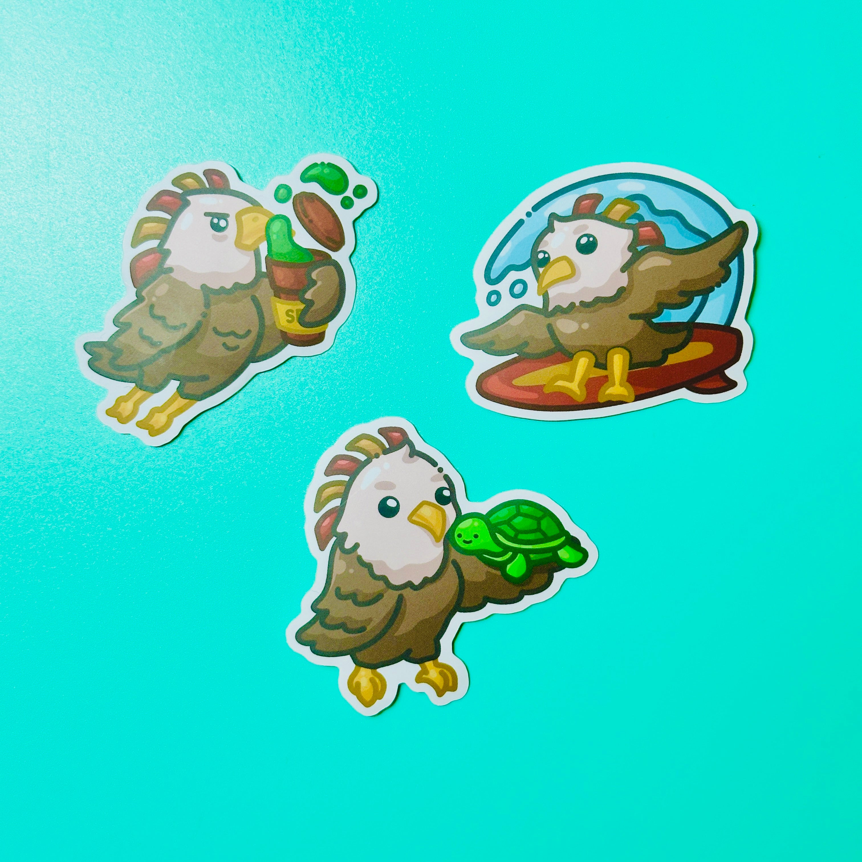 Eagle Stickers inspired by Aztecs (Ver.2) – Sticker Zoo Designs