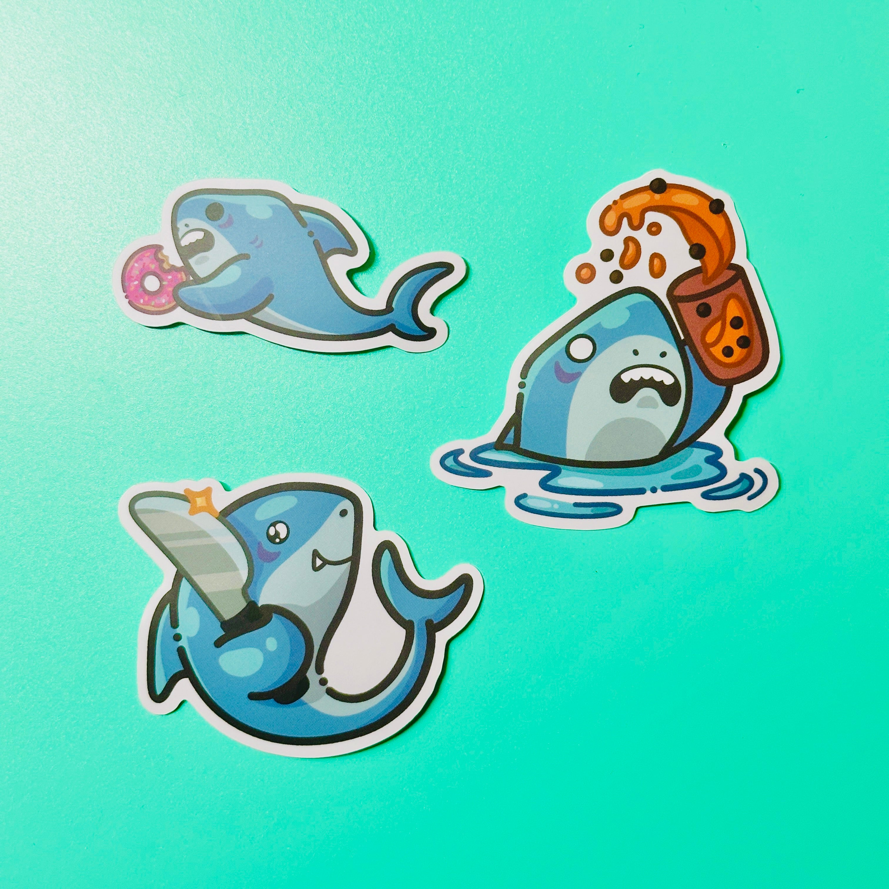 Shark Stickers inspired by Long Beach (Ver.2) – Sticker Zoo Designs
