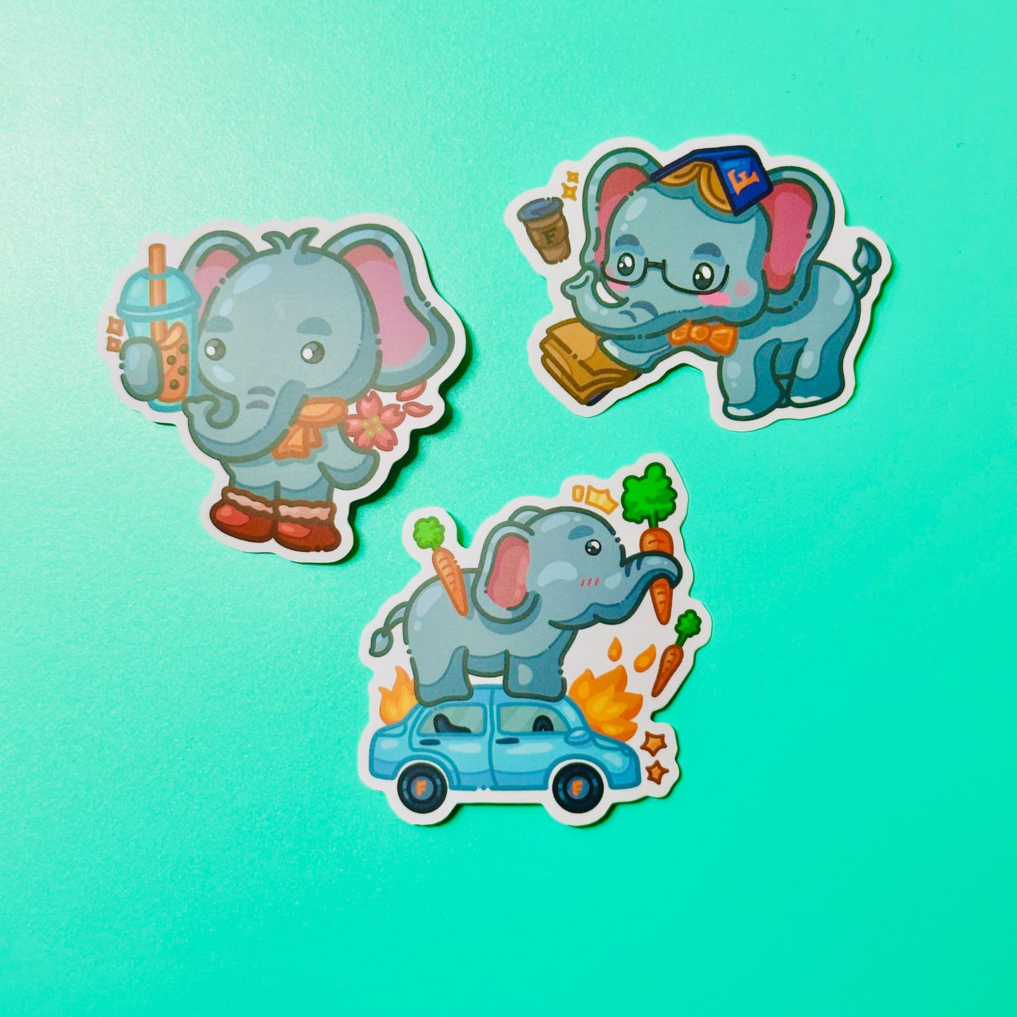 Elephant Stickers inspired by CSU Fullerton Titan (Ver. 2)