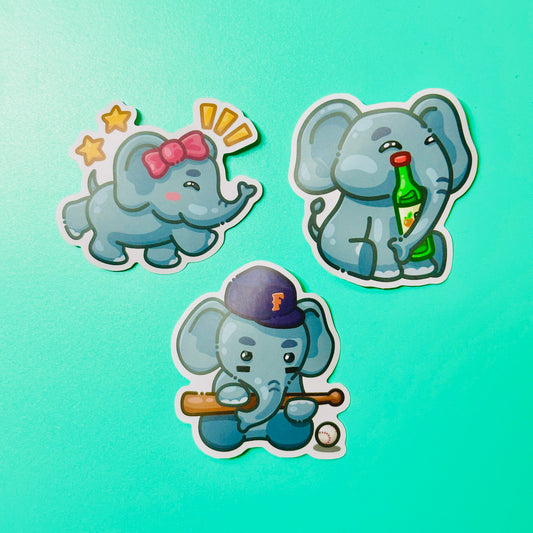 Elephant Stickers inspired by CSU Fullerton Titan (Ver. 1)