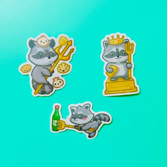 Raccoon Stickers inspired by UC San Diego Tritons (Ver.1)
