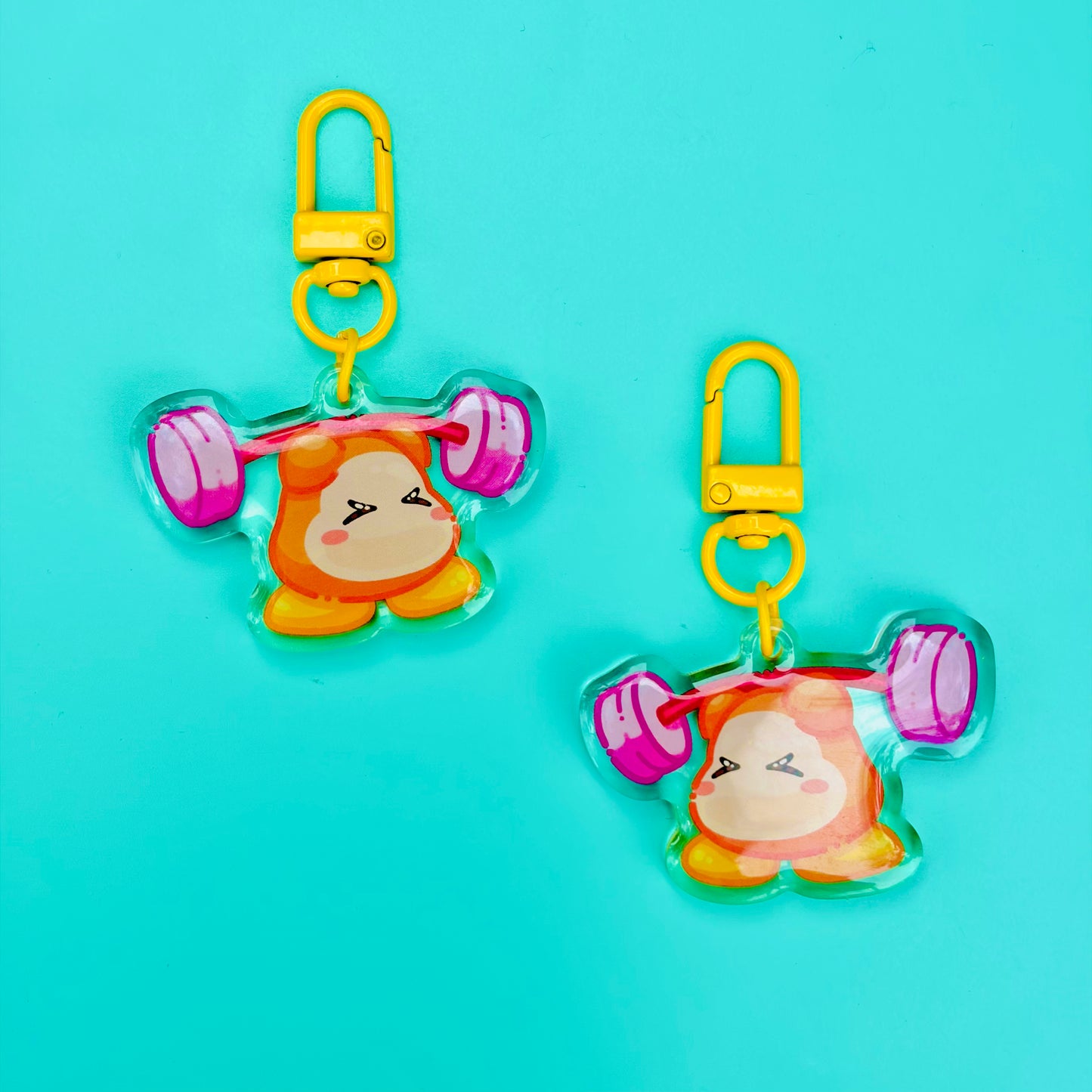 Pink and Orange Blob Keychains