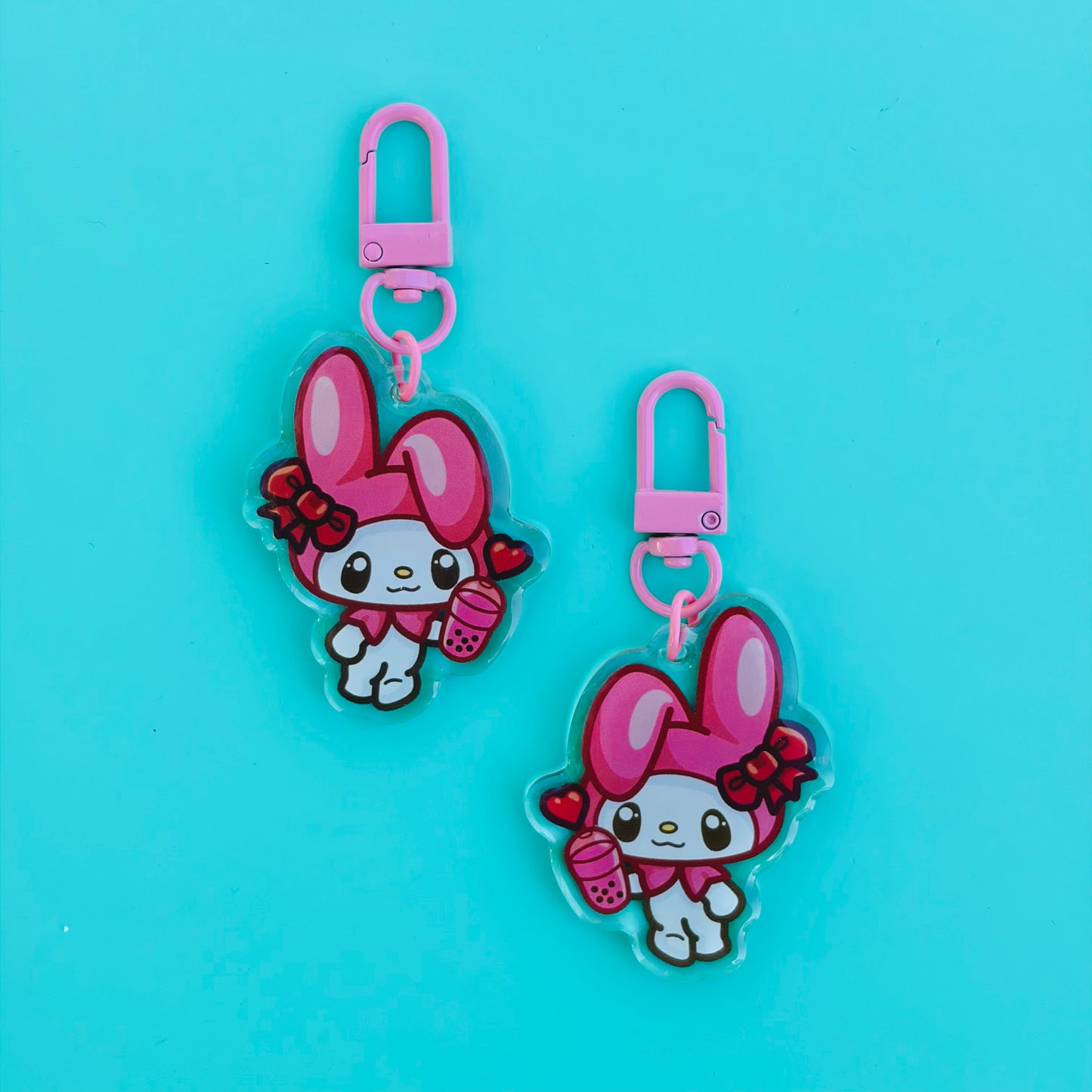 Cute Pink Cat Drinking Boba