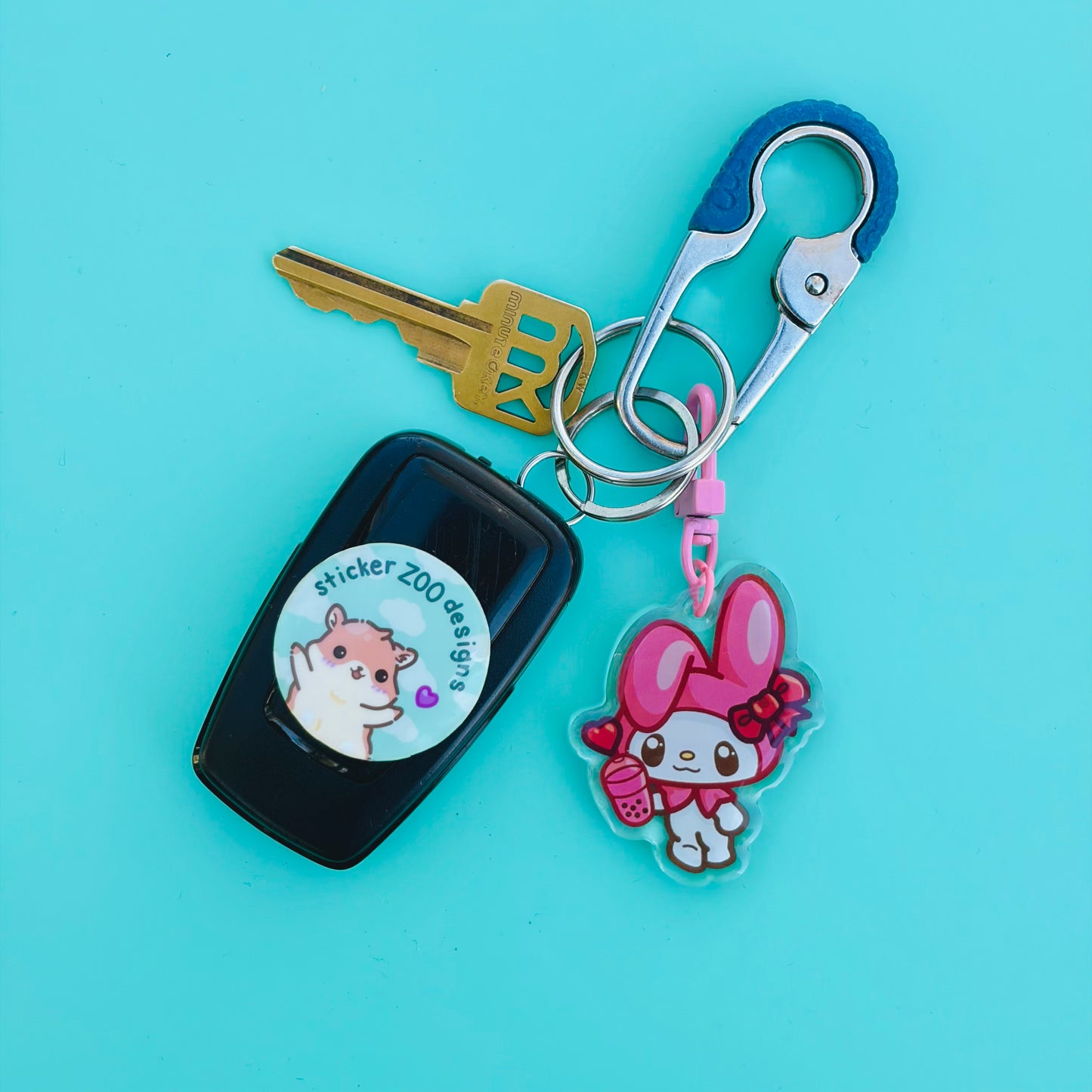 Cute Pink Cat Drinking Boba