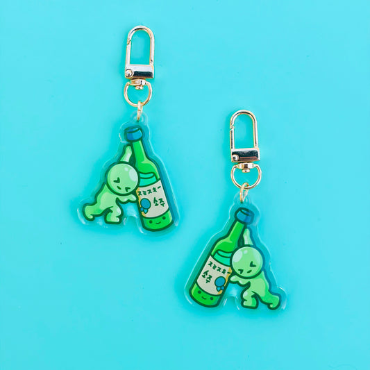 Smisk Pushing Soju Bottle Keychain
