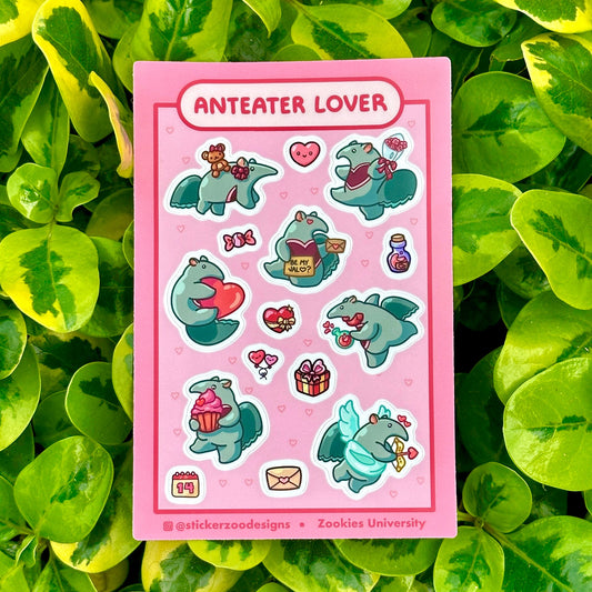 Anteater Lover Sticker Sheet (Valentine's Themed)
