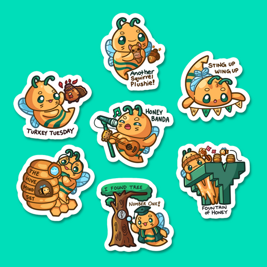 Hunnie Stickers (Honeybee Sac State from 9/9)