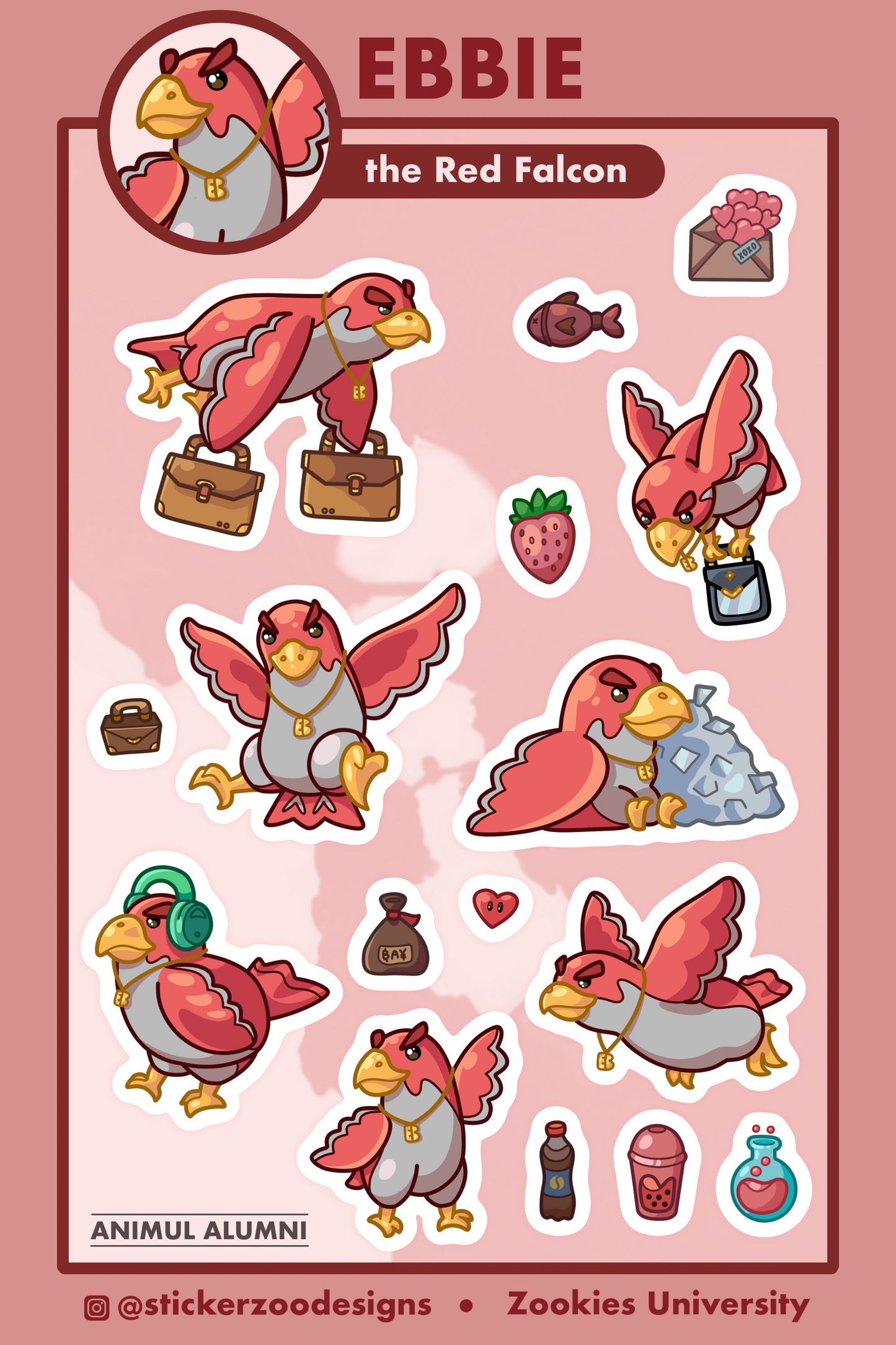 Ebbie Sticker Sheet (based on East Bay Falcons)
