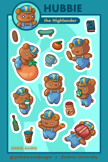 Hubbie Sticker Sheet (based on Riverside Highlander)