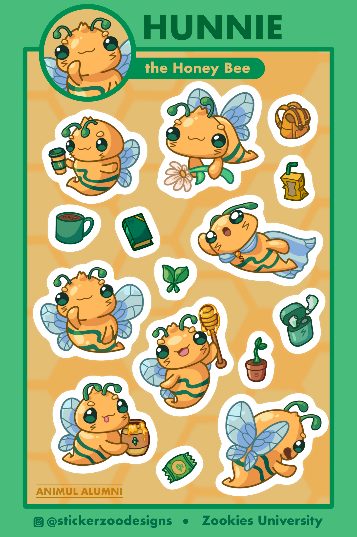 Hunnie Sticker Sheet (based on Sacramento Hornets)