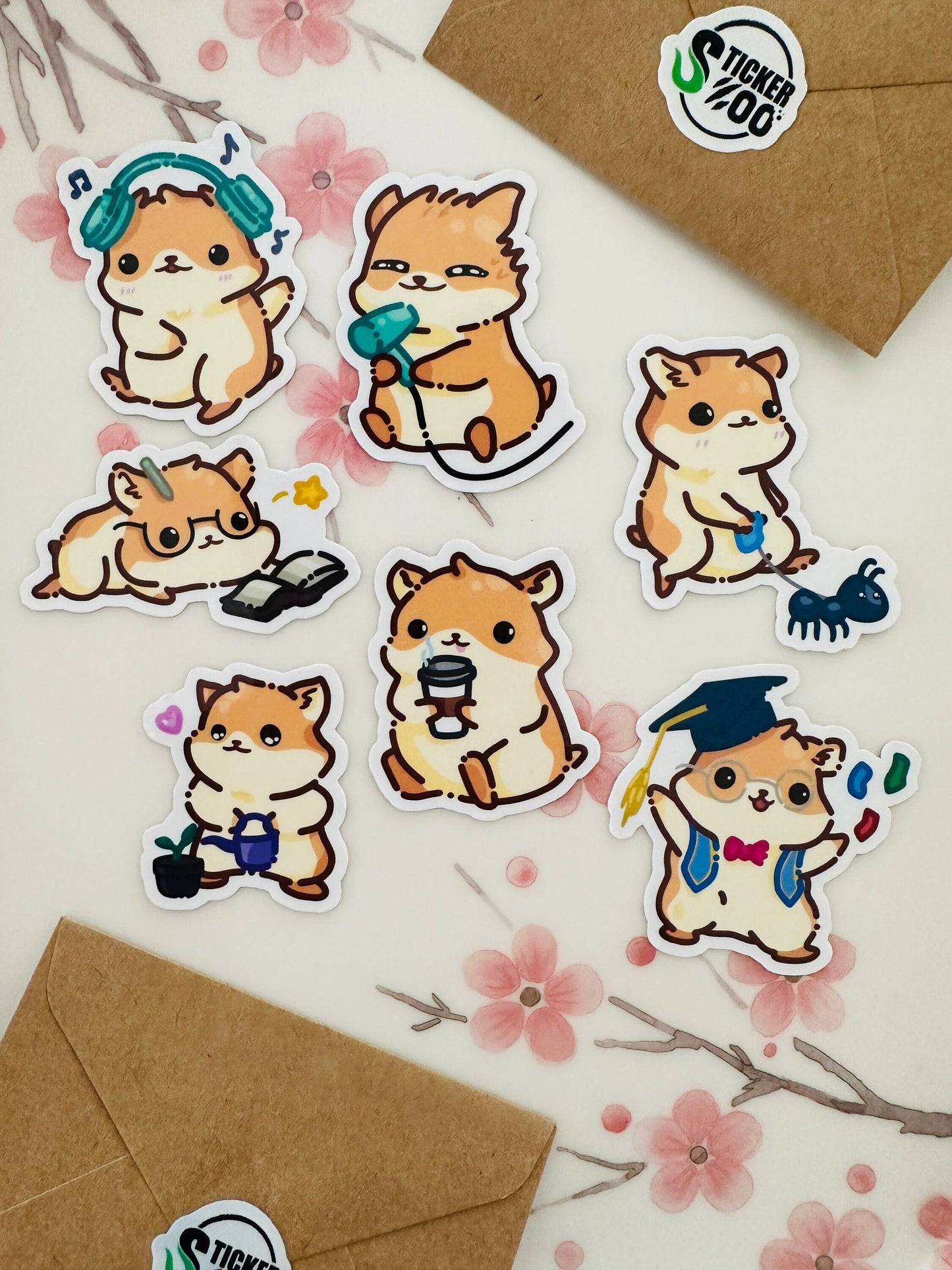 Hemmy the Hamster Sticker Set