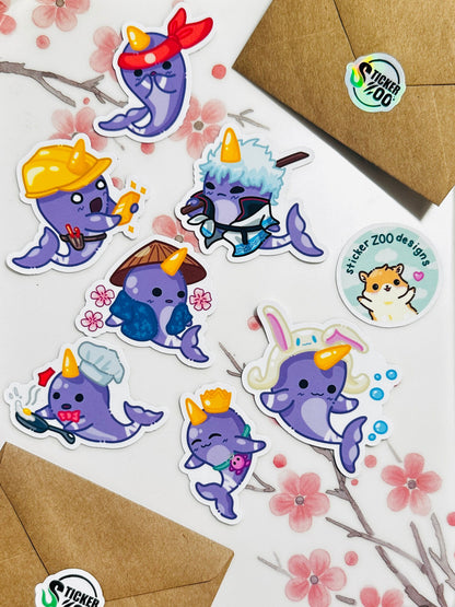 Noval the Narwhal Sticker Set