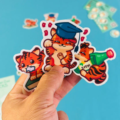 Cat Stickers inspired by University of the Pacific Tigers