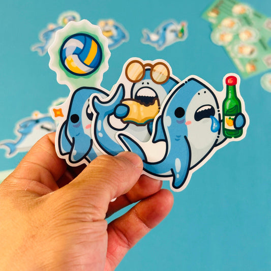 Shark Stickers inspired by CSU Long Beach (Ver.1)