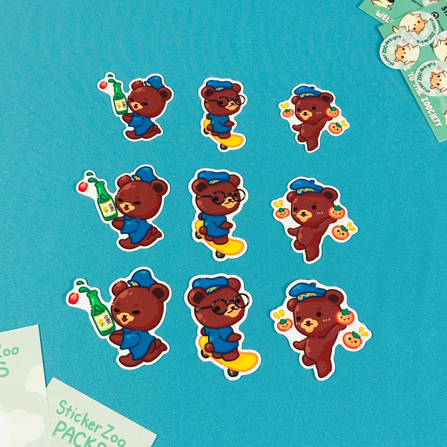 Bear Stickers inspired by UC Riverside Highlanders (Ver.1)