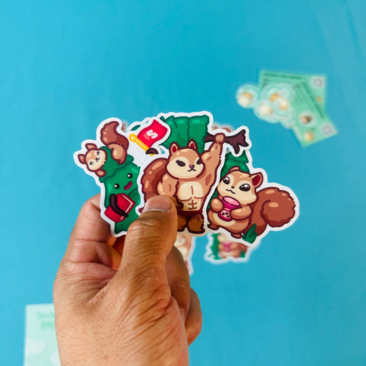 Squirrel Stickers inspired by Stanford Tree