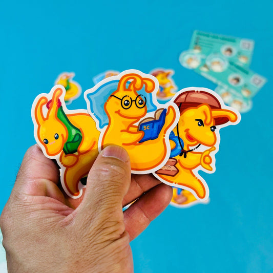 Slug Stickers inspired by UC Santa Cruz Banana Slugs