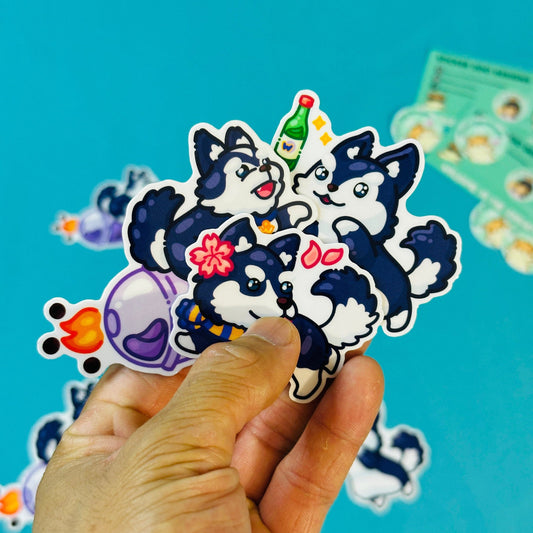 Husky Dog Stickers inspired by University of Washington Huskies