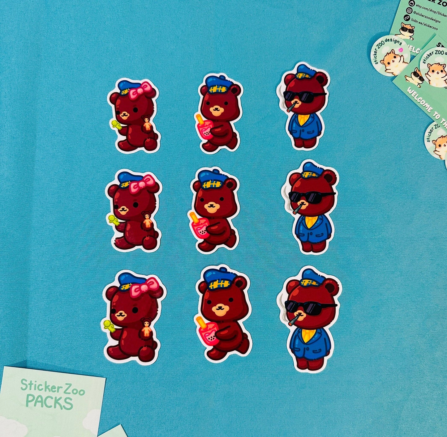 Bear Stickers inspired by UC Riverside Highlanders (Ver.2)